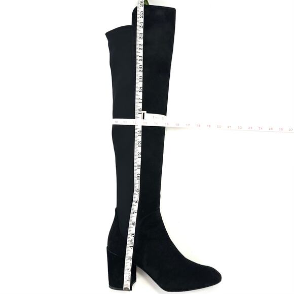Stuart Weitzman City 5050 Black Thigh High/OTK Boot Size 10M Suede Block Heel - Picture 8 of 14